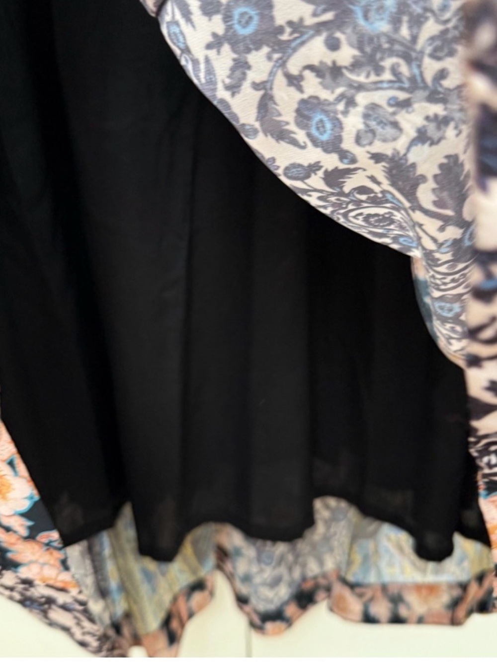 Anthropologie Black Bodice Paisley-Print Long Sleeve Boho Midi Dress - Picture 11 of 13